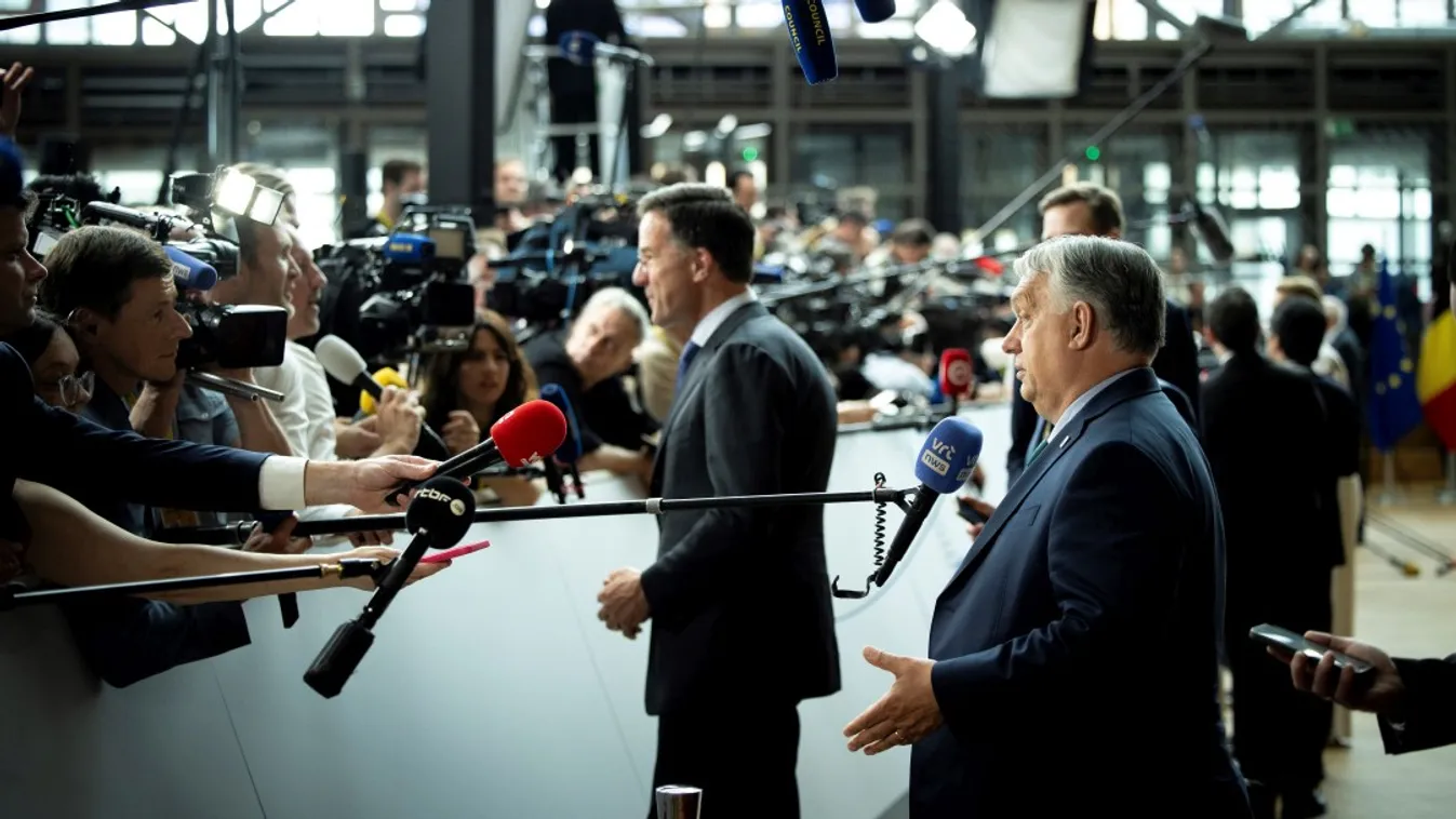 OrbánViktor, Orbán, Viktor, Havasi, Bertalan,  HavasiBertalan,  EU-csúcs, Brüsszelben, Brüsszel, Belgium, 2024. június 27., 