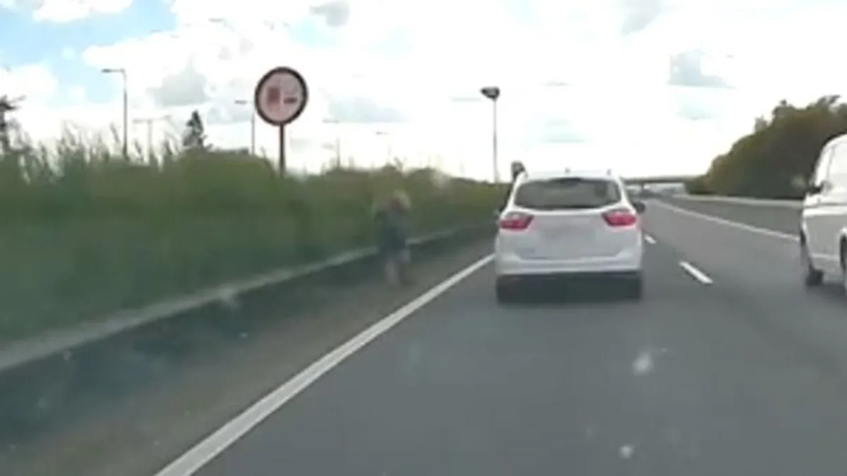 Megtette egy nő az M3-ason, amitől a kamerás is elsápadt a felvétel visszanézése után - videó