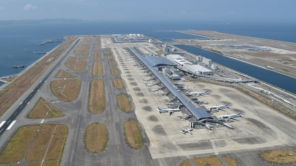 Kansai Airport under construction for typhoon