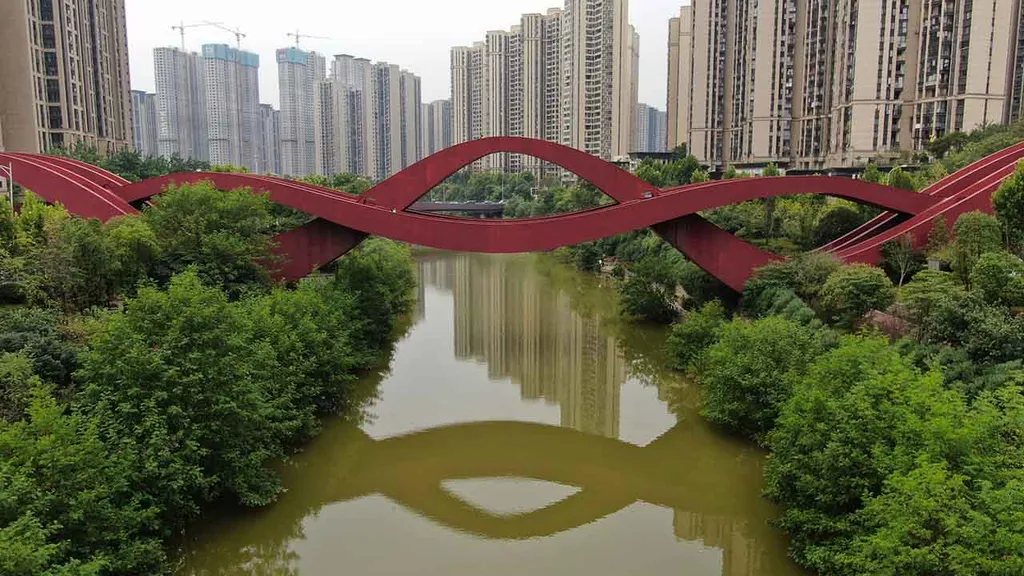 Lucky Knot híd, híd, Kína, látványosság, Möbius-szalag,