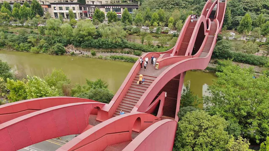 Lucky Knot híd, híd, Kína, látványosság, Möbius-szalag,