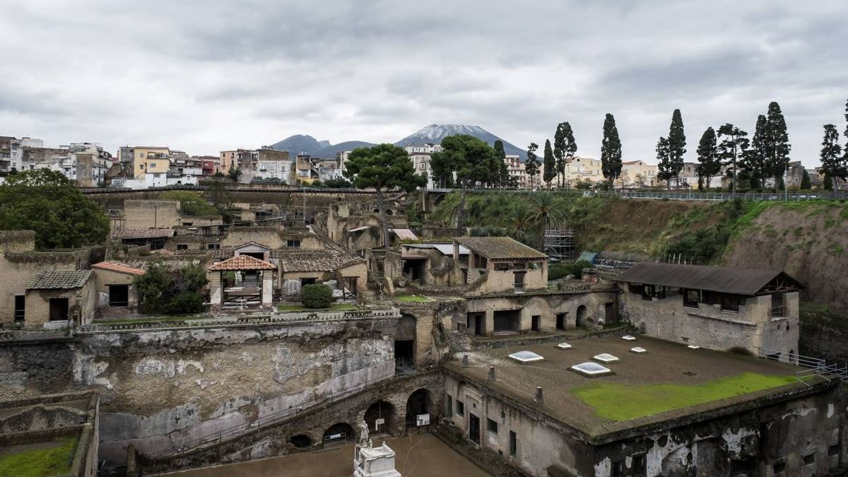 Archaeological, Park, of, Herculaneum, Olaszország,