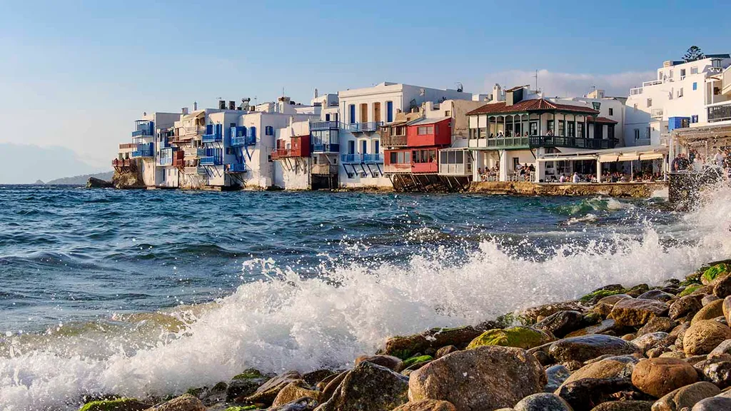 Mykonos, sziget, Görögország, görög sziget, Kis Velence, pezsgő éjszakai élet, strand, Ornos Beach, Paralia Lia beach 