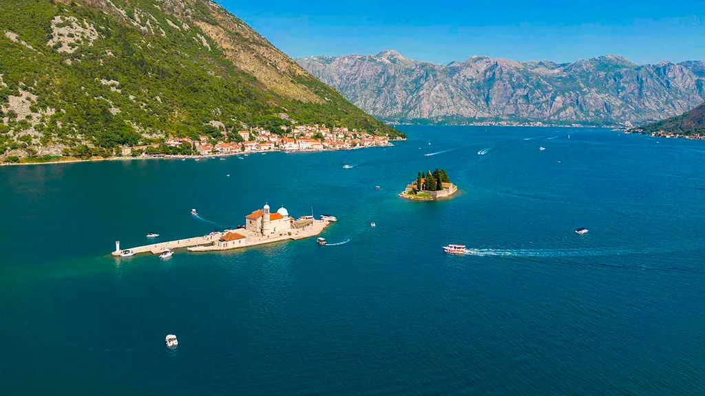 Kotori-öböl, Kotor, öböl, Montenegró, Adriai-tenger, Mamula, sziget