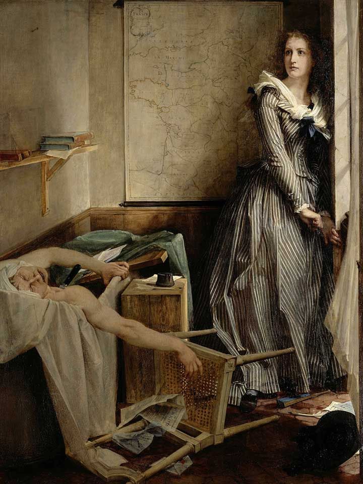  Marat gyilkos, 18. század, festmény gyilkosság, Charlotte Corday