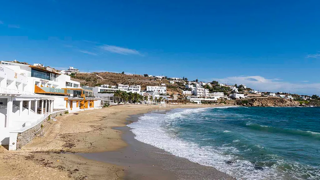 Mykonos, sziget, Görögország, görög sziget, Kis Velence, pezsgő éjszakai élet, strand, Ornos Beach, Paralia Lia beach 