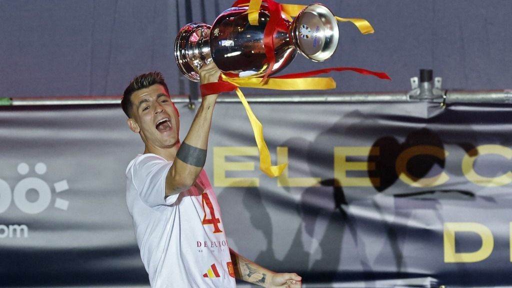 Celebrations for Spanish football team victory at EURO 2024, Alvaro Morata