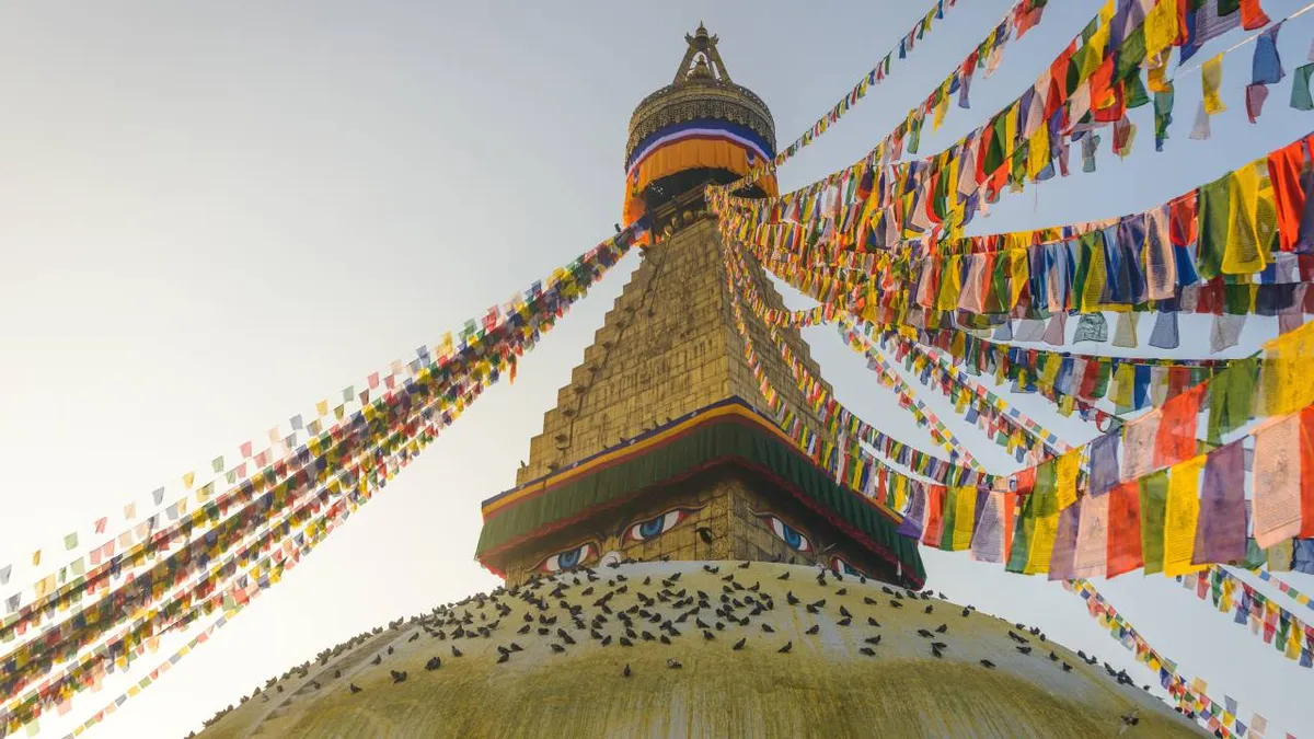 A Boudhanath sztúpa a világ egyik legnagyobb sztúpájának számít