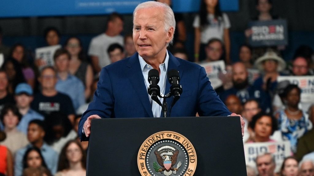 U.S. President Joe Biden And U.S. First Lady Jill Biden Deliver Remarks At A Campaign Rally Post-CNN Presidential Debate In Raleigh North Carolina