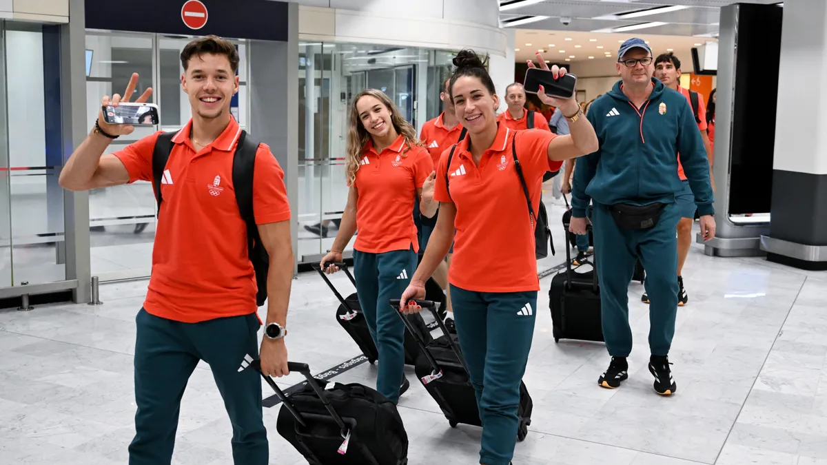 Magyar sportolók az olimpiai faluban