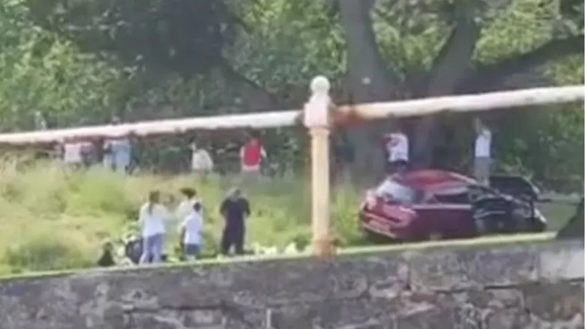 Piknikező családok közé hajtott egy autós egy parkban