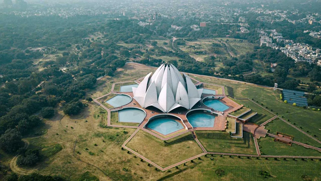 Lótusz, templom, Új-Delhi, India, vallás