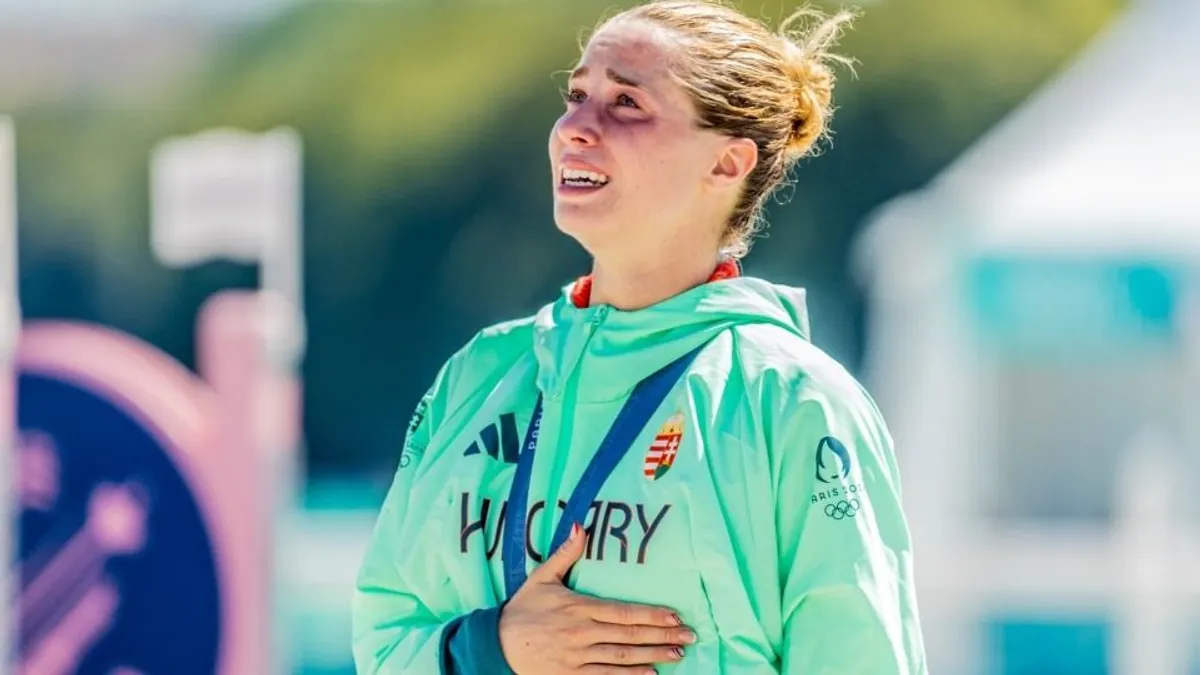 Az olimpiai bajnok Gulyás Michelle-nek szólt utoljára a magyar himnusz Párizsban - videó
