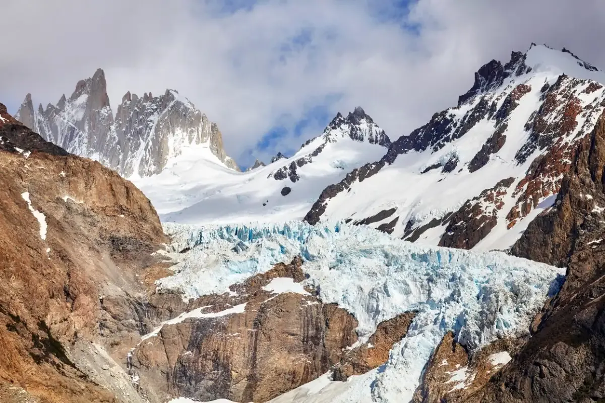 Gleccser a Fitz Roy hegységben