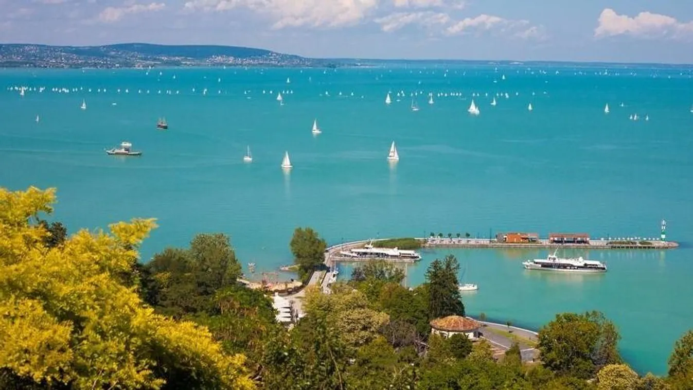 Balaton, Tihany, vitorlások, illusztráció