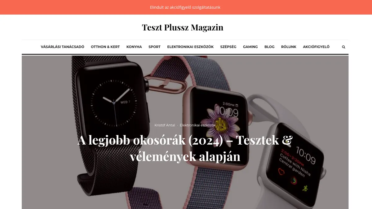 Nagy okosóra teszt a Teszt Plussz Magazintól: ezek a legjobb modellek az idén