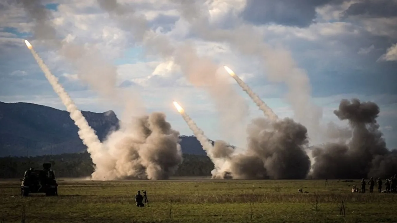 AFP or licensors/A missile is launched from a United States military HIMARS system during joint military drills at a firing range in northern Australia as part of Exercise Talisman Sabre, the largest combined training activity between the Australian Defence Force and the United States military, in Shoalwater Bay on July 22, 2023. (Photo by ANDREW LEESON / AFP)