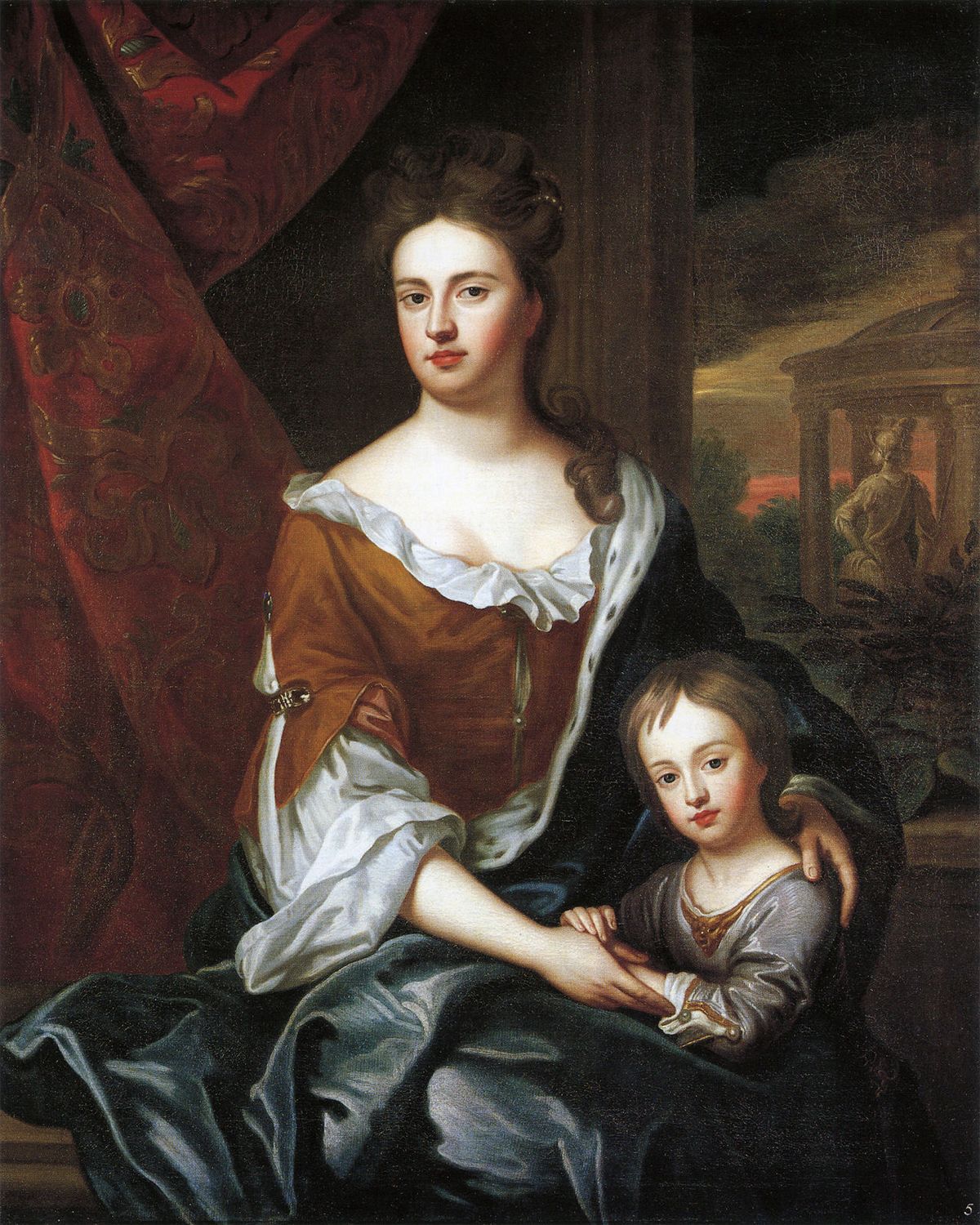 Anya és fia: Anna és az 1689-ben született Vilmos, Anna királynő egyetlen csecsemőkort túlélt gyermeke