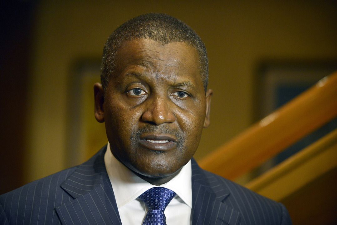 Business magnate man Aliko Dangote, ranked by Forbes Magazine as the richest man in Africa, speaks during a send off ceremony for 250 Nigerian health workers on a mission to fight Ebola virus in affected West African countries and the launch of African in