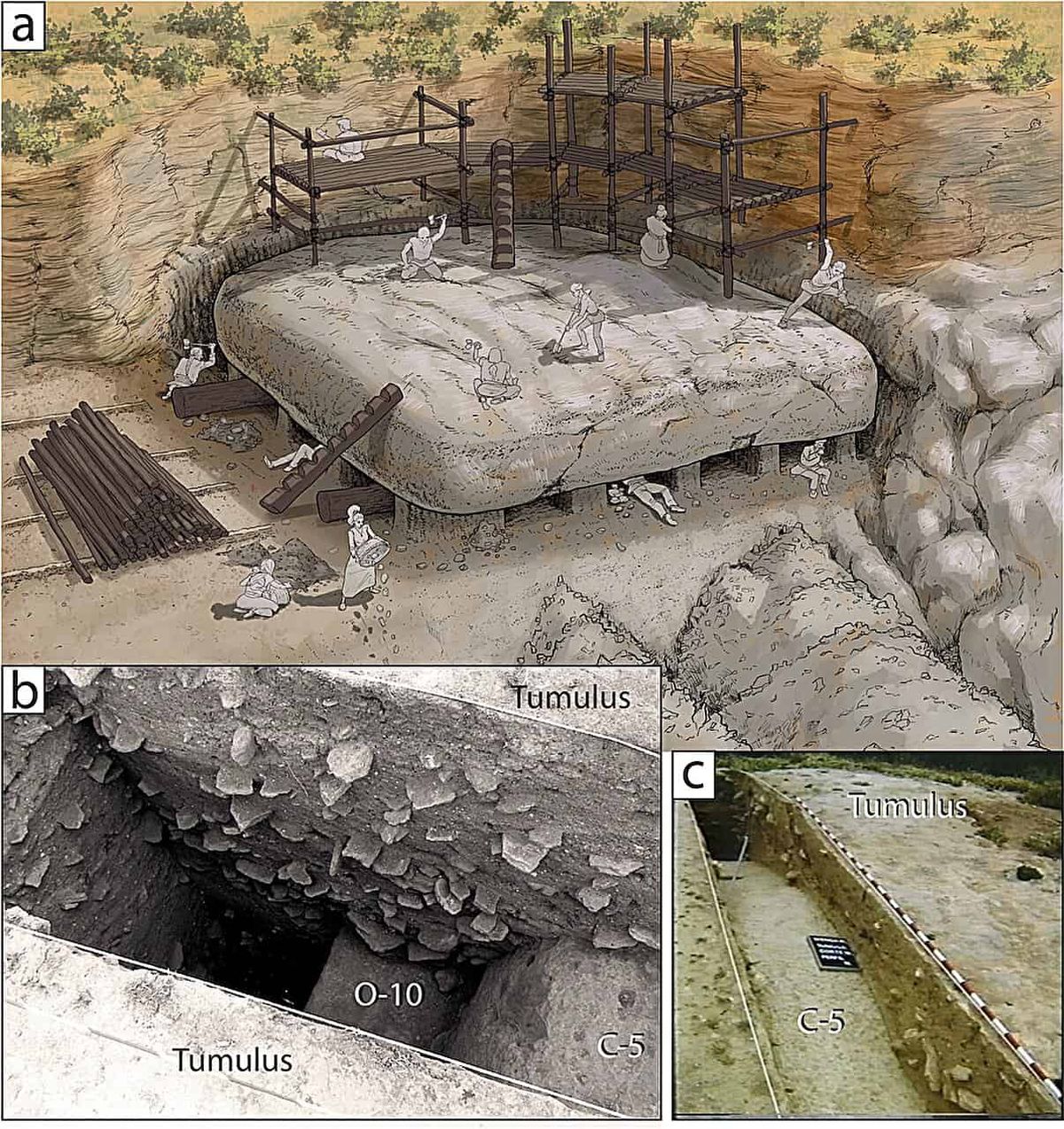 A Menga dolmen építkezés feltételezett részletei