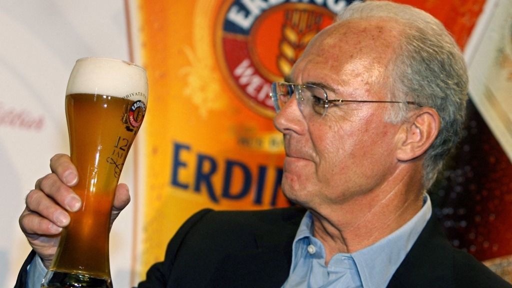 Franz Beckenbauer drinks Weissbier