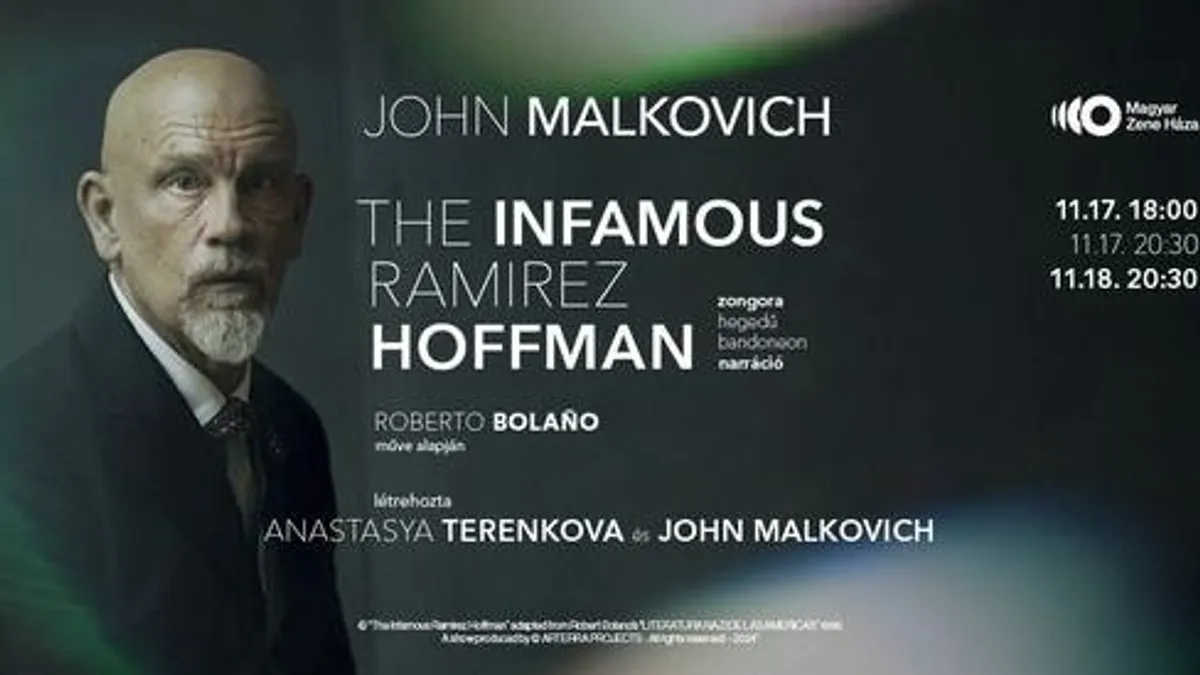 John Malkovich fellép Budapesten a Magyar Zene Házában
