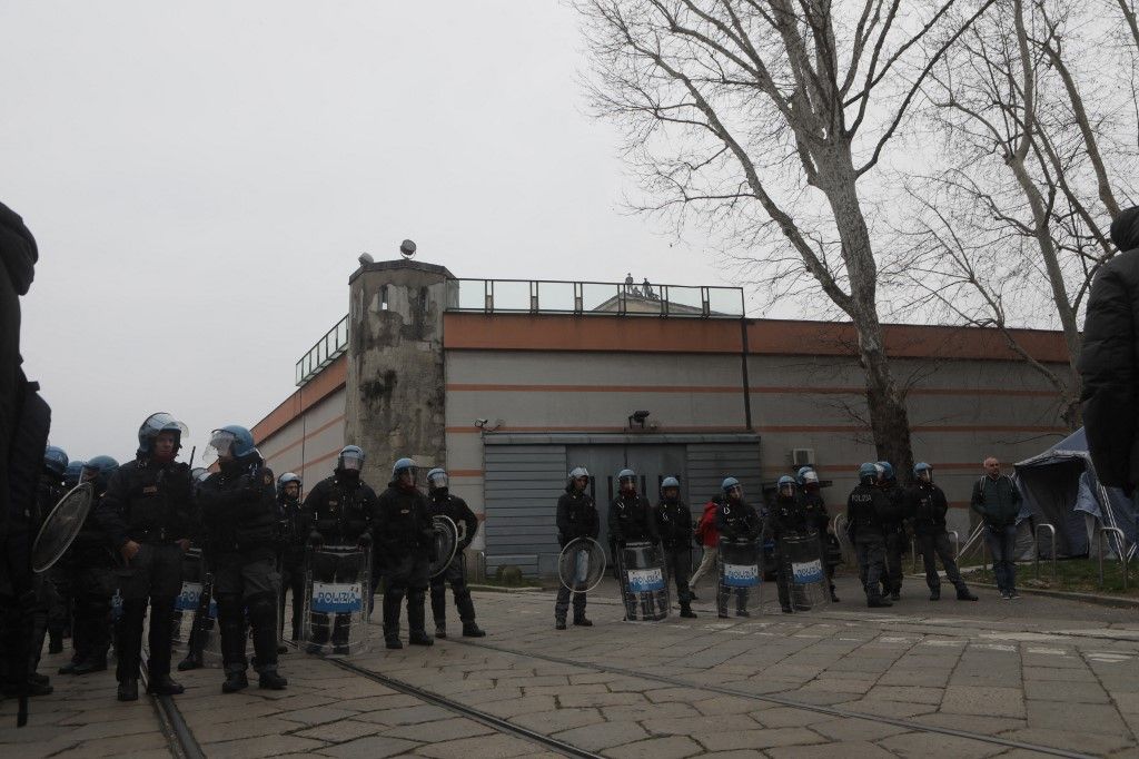 Protest At San Vittore Prison In Milan