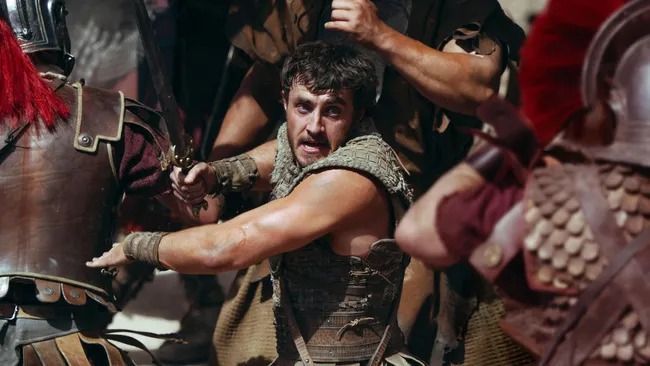 Római gladiátorok - Egy képkocka Ridley Scott Gladiátor 2 című év végén bemutatásra kerülő mozifilmjéből