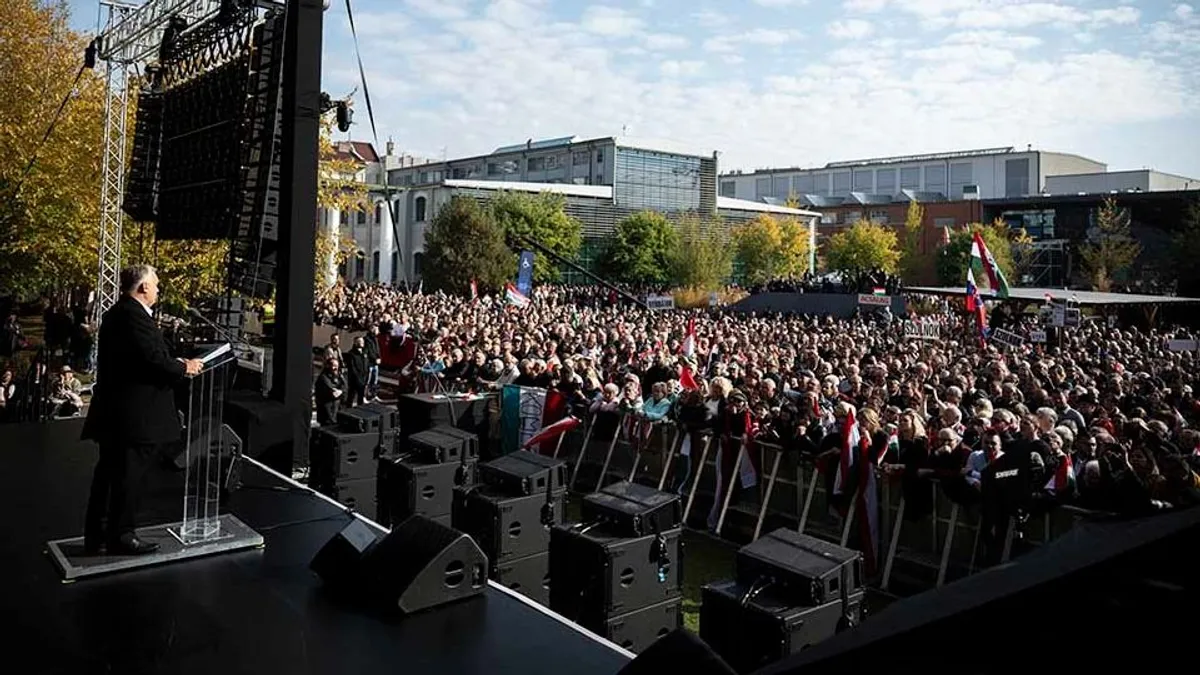 A Millenáris Parkban mondta el idei ünnepi beszédét Orbán Viktor