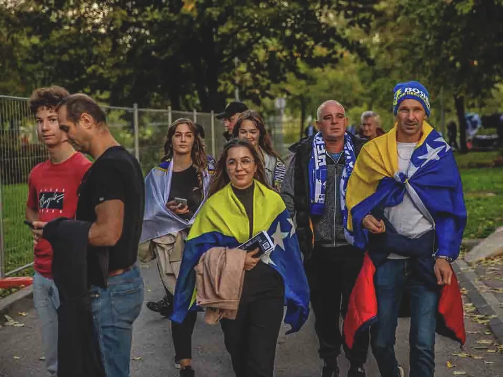 Bosznia-Hercegovina – Magyarország, vonulás, Nemzetek Ligája, magyar labdarúgó-válogatott, Bosznia-Hercegovina, 2024.10.14.,