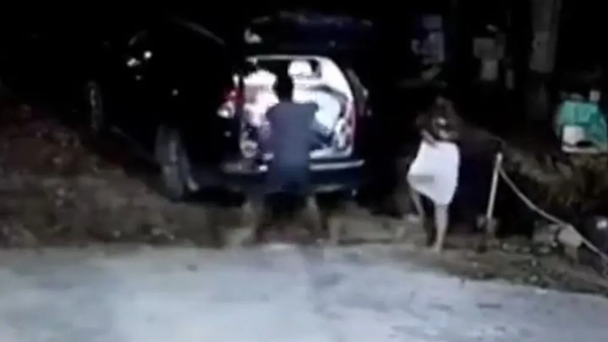 A férj behajította a csomagokat a kocsiba, annyira sietett, hogy az asszony meg otthon maradt - videó