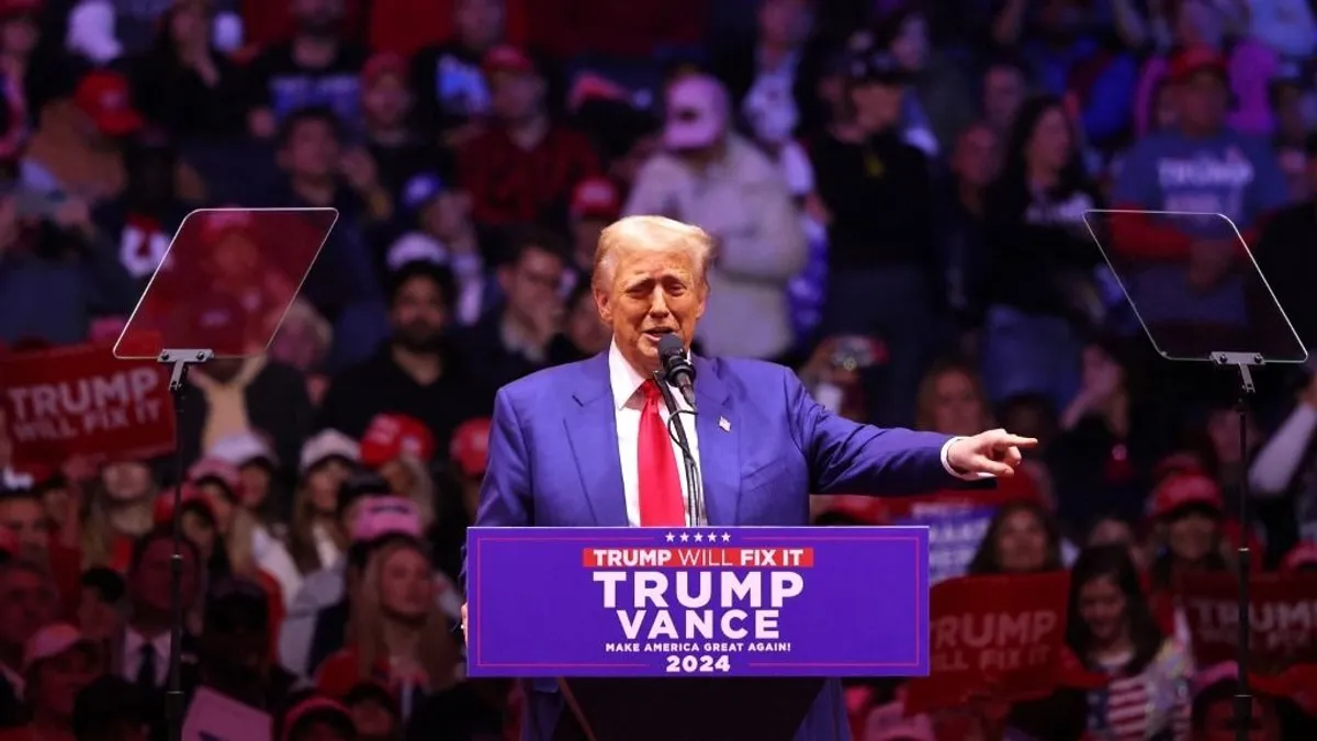 New Yorkban tartott választási nagygyűlést Donald Trump