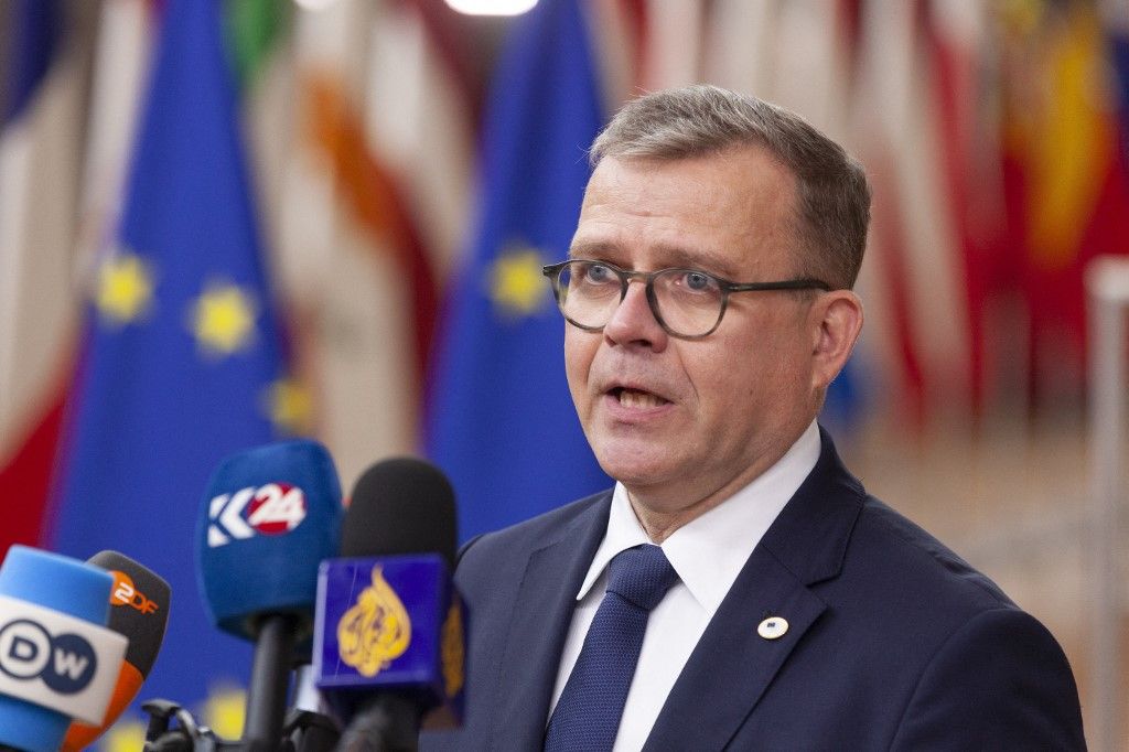 Petteri Orpo finn miniszterelnök az EU-vezetői csúcstalálkozón Brüsszelben