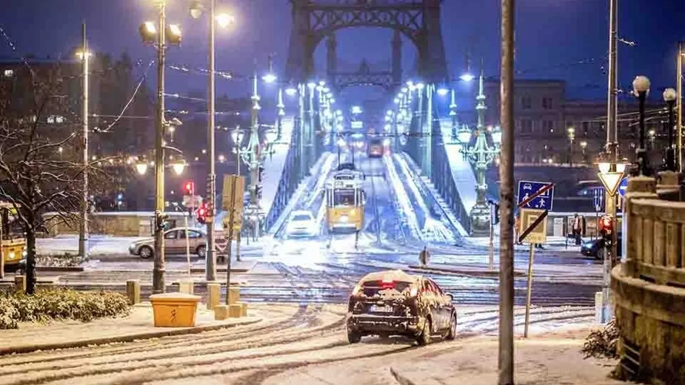 havazás, hó, időjárás, Budapest, 2024.11.22., hóidőjárás, 