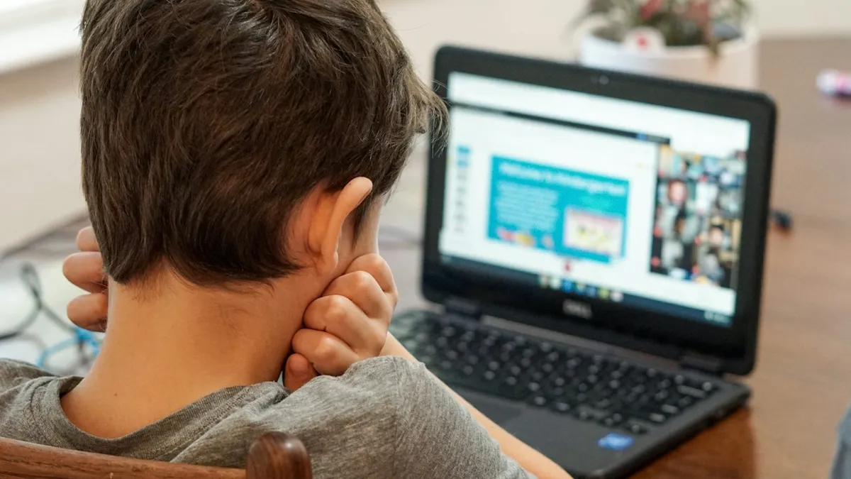 tanuló diák iskola gyújtogatás távoktatás laptop notebook gyermek gyerek