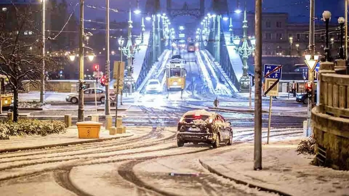 havazás, hó, időjárás, Budapest, 2024.11.22., hóidőjárás, 