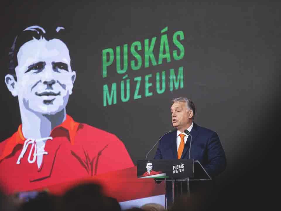 Puskás Múzeum, Orbán Viktor Magyarország miniszterelnöke, Puskás Múzeum megnyitó, PuskásMúzeum, OrbánViktor, 2024.11.25., Puskás Ferenc,