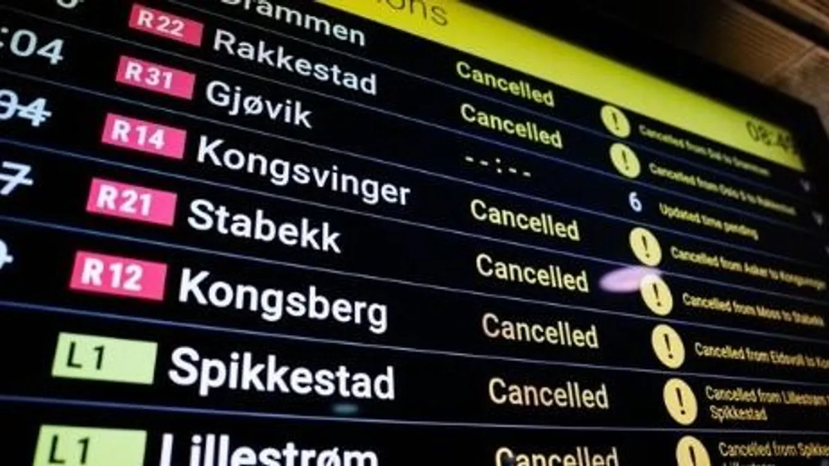 Káosz Norvégiában karácsony napján, országszerte leállt a vonatforgalom