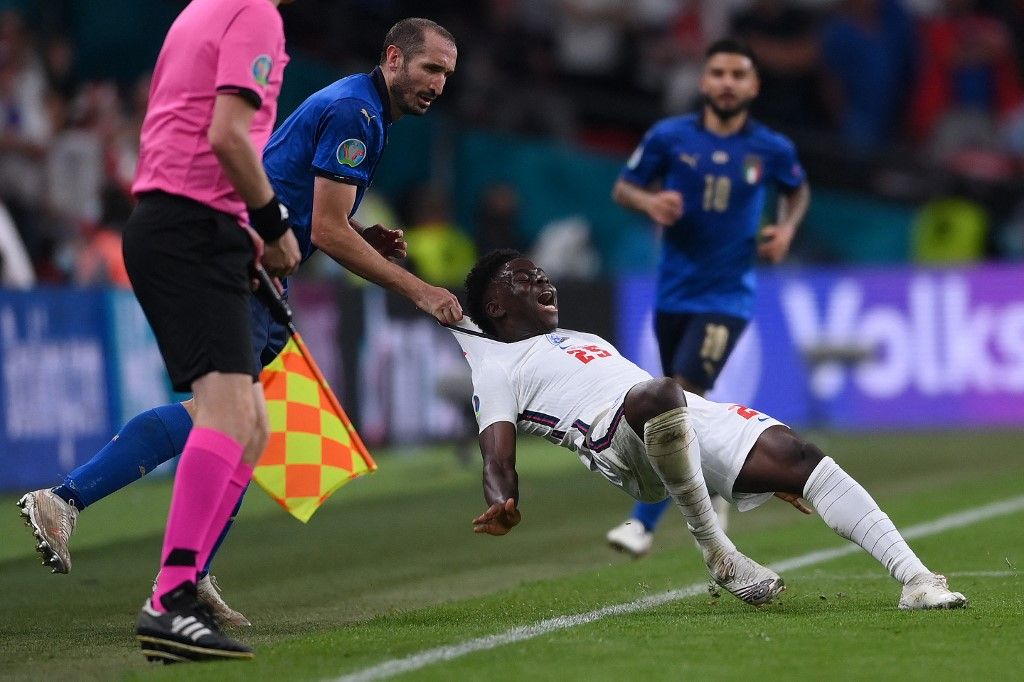 Giorgio Chiellini, Bukayo Saka, foci-Eb 2021, Európa-bajnokság, Eb-döntő