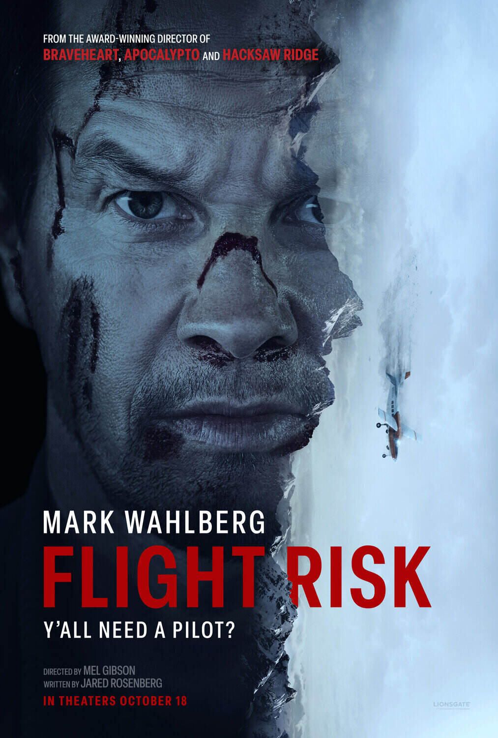2024 - Flight Risk - Movie Set. Mel Gibson. Mark Wahlberg