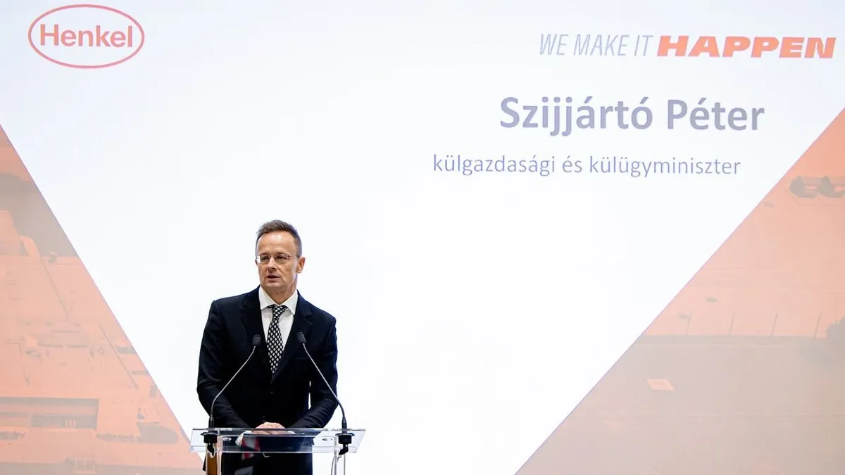 Szijjártó Péter: 12 milliárd forintos beruházást valósított meg a Henkel