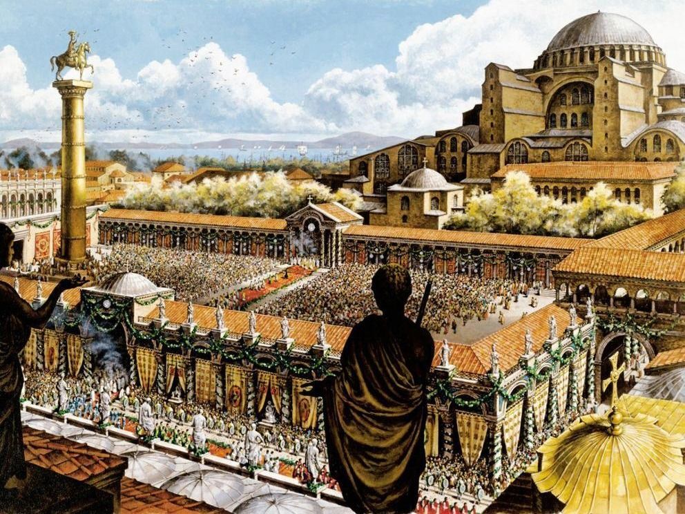 A kostantinápolyi hippodrom a Nika felkelés idején