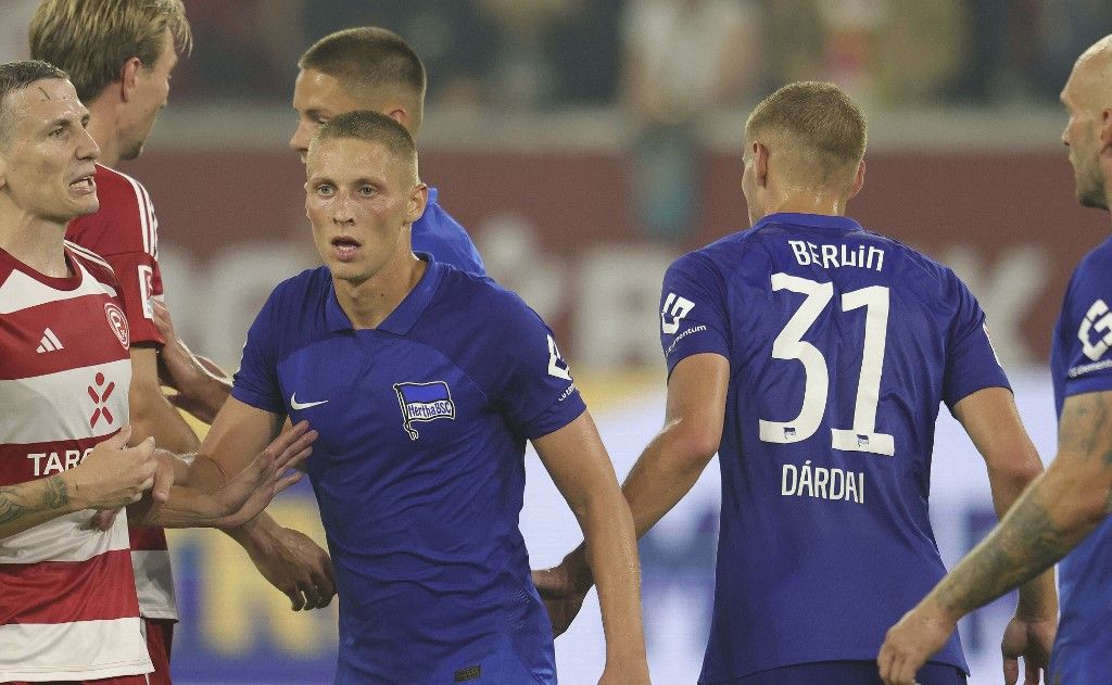firo : 29.07.2023 2nd Bundesliga season 2023/24 Fortuna Dusseldorf, Duesseldorf - Hertha BSC Berlin