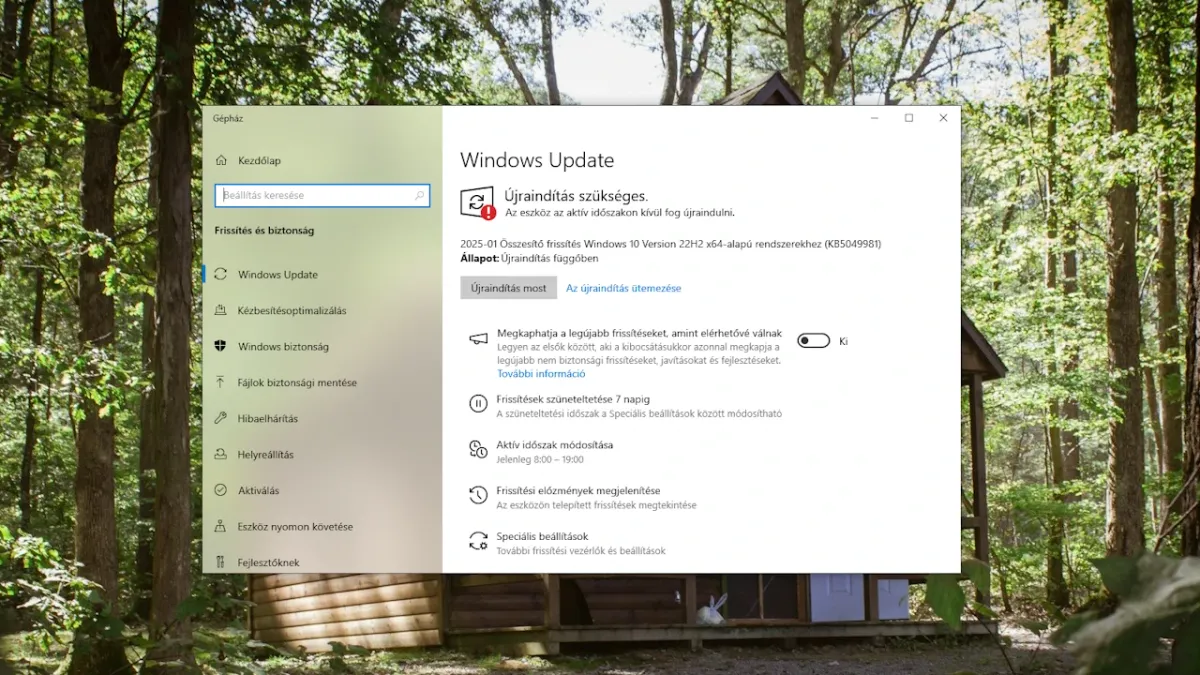 Azonnal frissíteni kell a Windowst