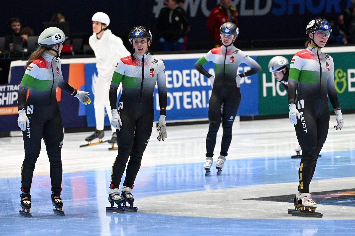 Bácskai Sára Luca, Kónya Zsófia, Somodi Maja Dóra, Jászapáti Petra, rövidpályás gyorskorcsolya, női váltó