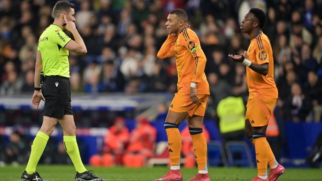 Real Madrid, Mbappé, Vinícius, bíró, játékvezető