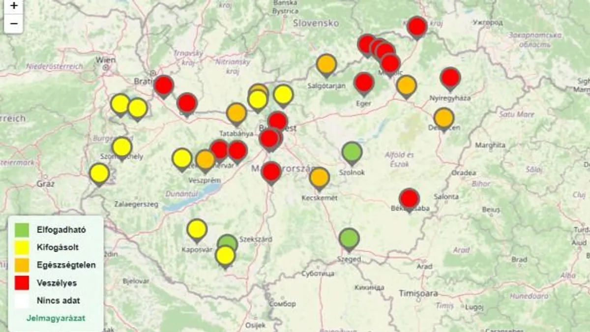 Egyre több magyar városban veszélyes a levegő minősége