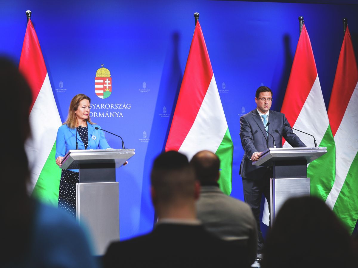 Kormányinfó, Kormányinfó2025.02.06., Gulyás Gergely Miniszterelnökséget vezető miniszter, Vitályos Eszter kormányszóvivő, GulyásGergely, VitályosEszter, sajtótájékoztató, Kormányinfósajtótájékoztató,