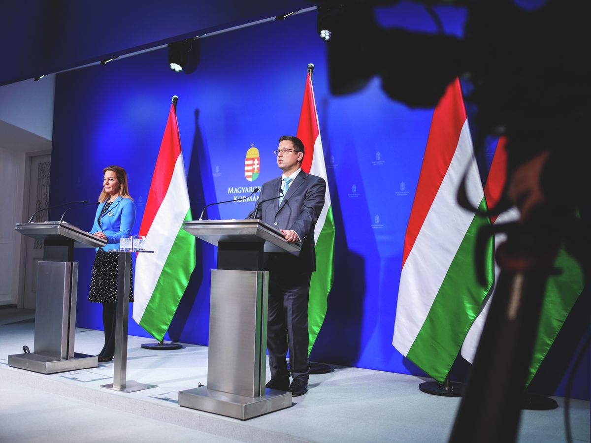 Kormányinfó, Kormányinfó2025.02.06., Gulyás Gergely Miniszterelnökséget vezető miniszter, Vitályos Eszter kormányszóvivő, GulyásGergely, VitályosEszter, sajtótájékoztató, Kormányinfósajtótájékoztató,