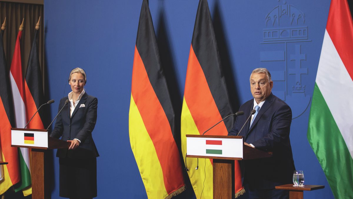 Orbán Viktor miniszterelnök és Alice Weidel sajtótájékoztatója, OrbánViktor, AliceWeidel, 2025.02.12., Karmelita kolostor, 